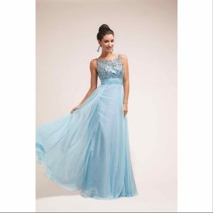 Beaded & Pleated Formal Dress
